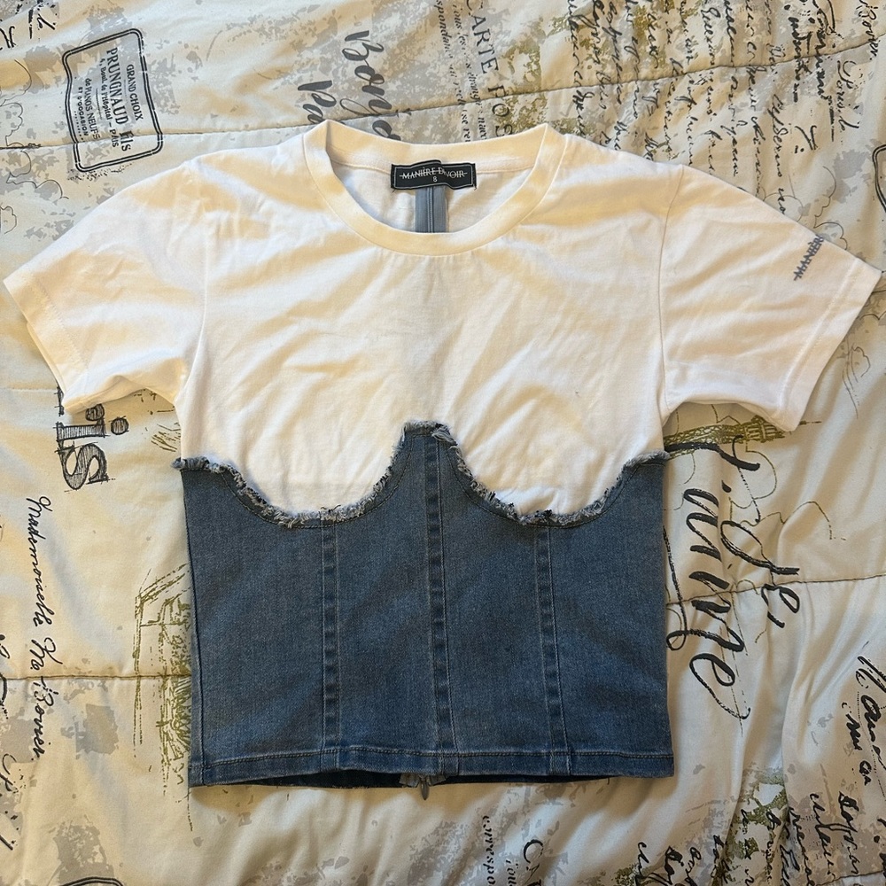 Denim Corset T-Shirt